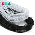 Stock de cuerda de cable elástica redonda de poliéster negro blanco